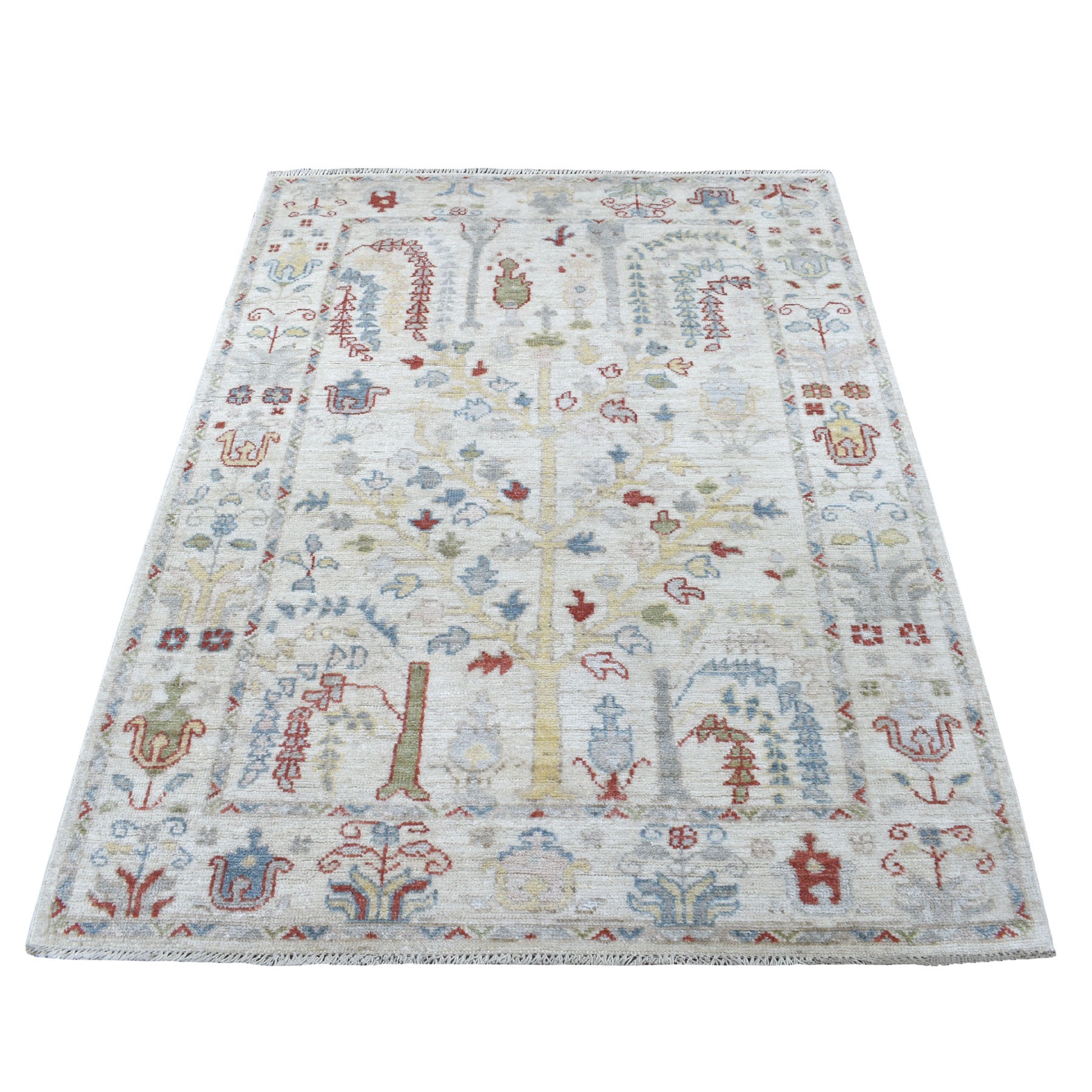 Transitional Wool Hand-Knotted Area Rug 4'2